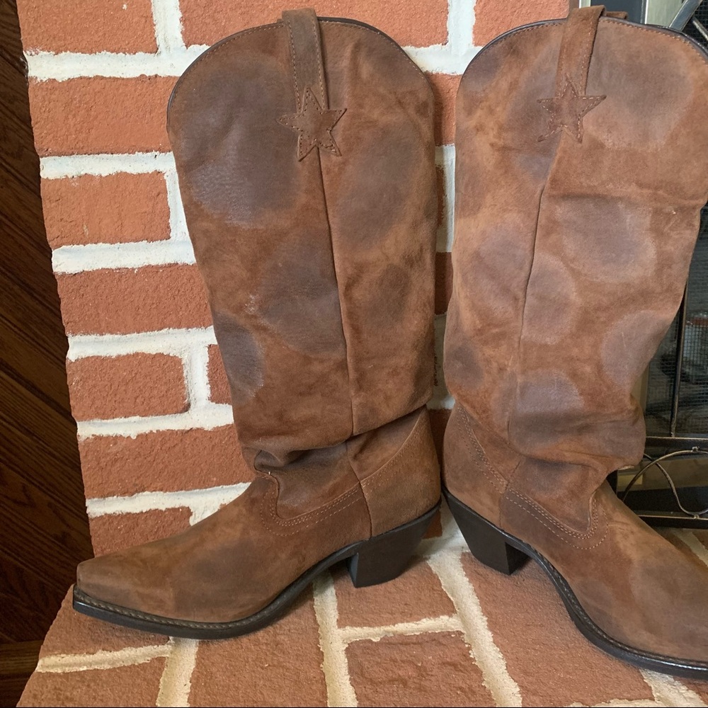 Dingo Pointed Toe Women's Cowboy Suede Boots - Picture 3 of 5